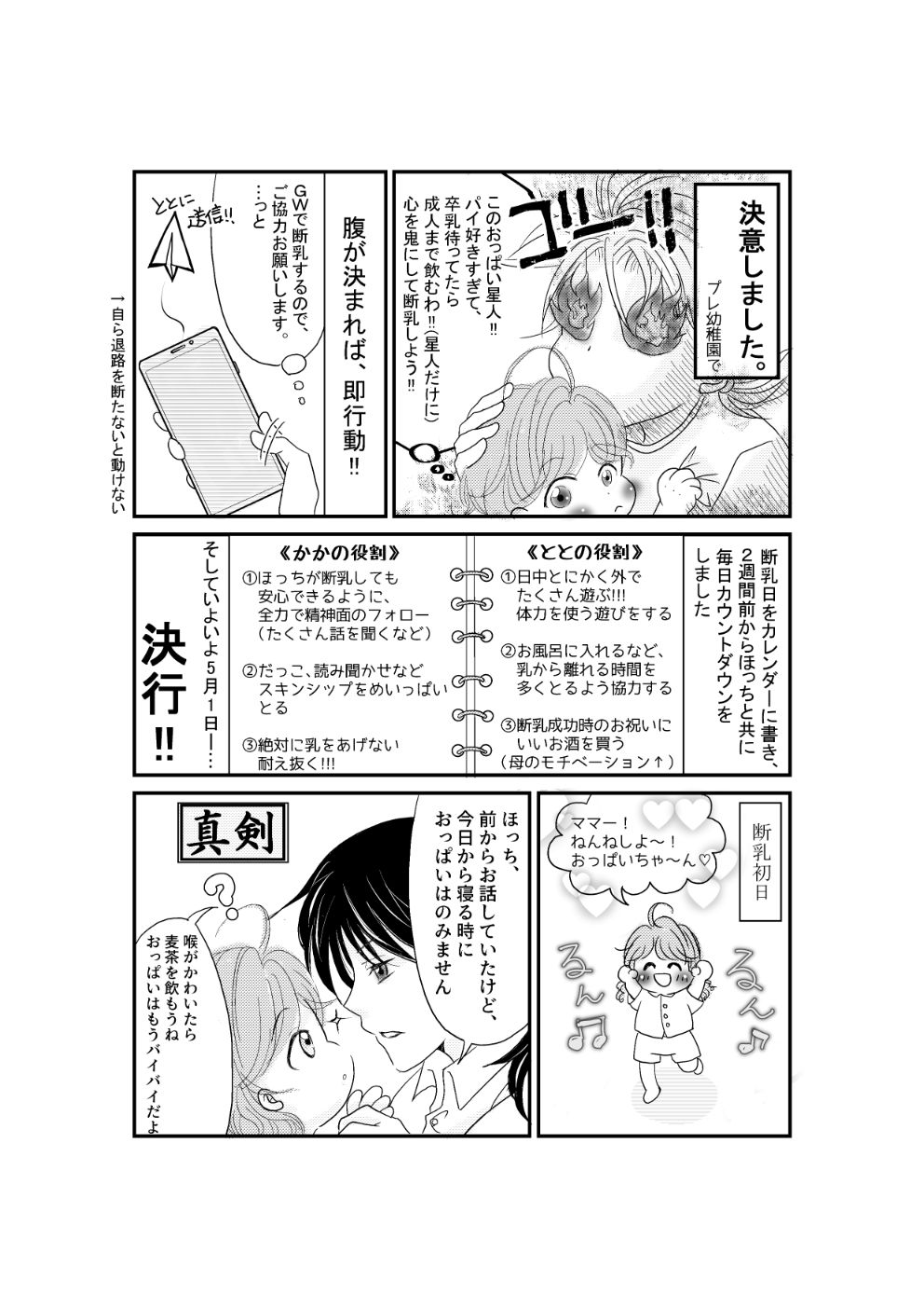 卒乳・断乳することを決意!夫婦で協力して断乳スケジュールを立てる。