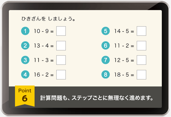 計算問題も、ステップごとに無理なく進めます。