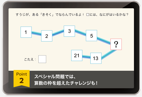 スペシャル問題では、算数の枠を超えたチャレンジも！